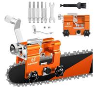 OMCCHK Chainsaw Sharpener, Chain Saw Sharpening Jig Kit with 5 Titanium Plated Diamond Bits, Hand-cranked Chain Saw Sharpener Tool, Chainsaw Accessories for 4-22" Electric Chain Saw