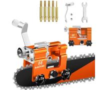 OMCCHK Chainsaw Sharpener Jig with 5 High Hardness Titanium Plated Diamond Bits, Universal Manual Chain Saw Sharpener Tool Kit Accessories for 4" - 22" Chain Saw Sharpening