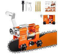 OMCCHK Portable Chainsaw Sharpener Jig with Guide, Mini Chainsaw Blade Sharpener with 3 Sharpening Burr, Hand- Crank Chainsaw Sharpening Kit for 4 - 22 Inches Electric Chain Saw
