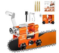 OMCCHK Universal Chainsaw Sharpener Jig with 3 Sharpening Steels, Portable Chain Saw Sharpener Tool with Cleaning Brush, Manual Chainsaw Sharpening Kit for 4-22" Electric Saw Chain