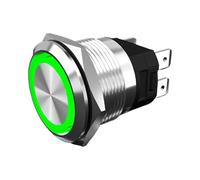 OMCFYSD 1PCS push button 22MM reset self-locking press with light(Self-Locking Green Ring Light 220V)