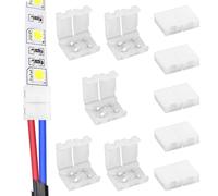 OMCGG 10PCS 2 Pin 8mm 3528 2835 LED Strip Light Connectors, Solderless Quick and Flexible Strip Connector Kit Compatible with 5V 12V 24V Single Color Led Strip Lights