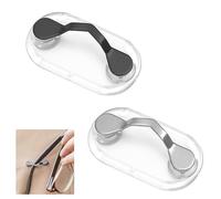 OMCGG 2PCS Magnetic Eyeglasses Holder, Stainless Steel Magnetic Glasses Clips Spectacle Holder for Glasses Sunglasses Reading Glasses ID Card ID Badge Eyewear Hook Earphones for Men Women