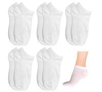 OMCGG 5 Pairs Womens Cotton Ankle Socks, Boat Invisible Socks Breathable Sweat-wicking Odour-resistant Anti-slip No Show Low-cut Casual Sock (White)