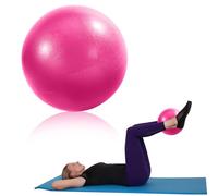OMCGG 9 Inch Soft Pilates Ball, Small Exercise Ball with Inflatable Straw Anti-Burst Non-Slip PVC Mini Gym Ball for Yoga Pilates Barre Physical Therapy Core Strengthening Posture (Pink)