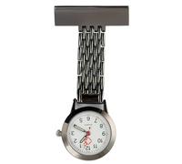OMCGG Nurses Fob Watch, Alloy Quartz Movement Doctor Pocket Watches Easy Read Lapel Pin Watch Glow in The Dark Clip-on Hanging Pendant Brooch for Nurse Doctor (Grey)