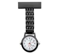 OMCGG Nurses Fob Watch, Alloy Quartz Movement Doctor Pocket Watches Easy Read Lapel Pin Watch Glow in The Dark Clip-on Hanging Pendant Brooch for Nurse Doctor (Black)