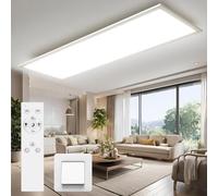 Omdekor Dimmable LED Panel 120 x 30 cm, LED Ceiling Light with Remote Control, Close-to-Ceiling Lights 3000K-6500K 40W Ceiling Light Flat with Memory for Bedroom, Living Room, Kitchen, Office, Factory