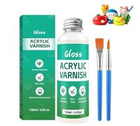 Omeblos 120ml Air Dry Clay Glaze with 2 Brushes, Varnish to Prevent Crack and Yellow, Waterproof Clay Varnish for Air Dry Clay, Polymer Clay, Ceramics, Sculptures & DIY Crafts