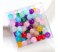 Omeblos 200PCS Glass Beads for Bracelet Making, 100PCS 6mm+100PCS 8mm Round Glass Stone Crystal Gemstone Beads for Bracelets Necklaces Earrings Making DIY Crafts
