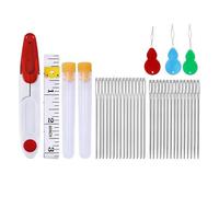 Omeblos 30Pcs Darning Needles for Wool,Knitting Needles,Sewing Needles,Tapestry Needle,for Sewing Up Knitting Crochet DIY Crafts 3 Threaders with Random Colors Measuring Tape Scissors 2 Storage Tubes