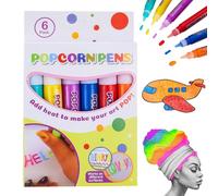 Omeblos 3D Bubble Popcorn Drawing Pens, Magic Puffy Pens Set 6 Colors, Magic Puffy Pens for Kids, for Puffy Cards Drawing Art Writing Doodle Making Starter Kit Christmas Gifts Teenage Girls Gifts