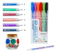 Omeblos 3D Pen, Gel Pens, 6 Colors Coloring Pens 3D Glossy Jelly Pen Set, Gel Ink Markers for DIY Drawing Coloring Suitable Glass Plastic Adds Energetic Zest to Any Writing or Doodle Distinctly
