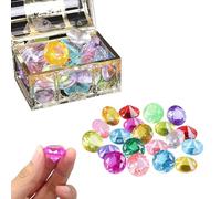 Omeblos 60 Pcs 20mm Gemstones for Kids,Acrylic Diamond Gems Jewels,Kids Play Gems Ice Rocks Gems,for Party Favors Vase Fillers Wedding Decorations Pirate Treasure Hunt, Diving Teaching,Party,Gifts