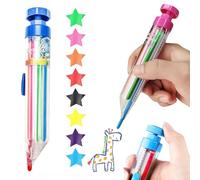 Omeblos 8 Colors Crayons, Crayons for Kids, 8 in 1 Multicolor Crayon Retractable Pens, Transparent Barrel Oil Pastel Colored Pencil Art Graffiti Painting Crayon Pens for Kids Christmas Gifts