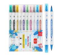 Omeblos Acrylic Paint Pens,Metal Double Ended Marker Pen,Paint Markers,Acrylic Markers,Art Pens,Art Supplies for Suitable Paper Pottery Stones Backpacks Glass Eggs Fabrics DIY Handicrafts 10 Colors