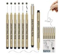 Omeblos Black Fineliner Pens, Micro Fineliner Art Drawing Pens, 6Pcs Black Fine Liners Set, Smooth Writing Waterproof Ink, for Artist Anime Gifts Sketch Manga Watercolour Zentangle