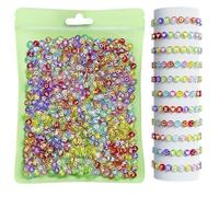 Omeblos Bracelet Making Kit,Letter Beads,Friendship Bracelet Making Kit,Craft Kits for Kids Transparent Colored Alphabet Beads for Handicraft Work DIY Projects Friendship Pendants Making 800 Pcs
