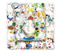 Omeblos Cartoon Duck Stickers, 50Pcs Cute Stickers, Lovely Waterproof Vinyl Sticker for Laptop Luggage Computer Phone Scrapbooking Journaling Teens Adults Funny Aesthetic Sticker Packs