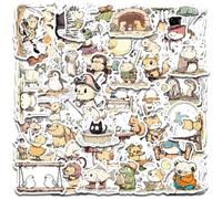 Omeblos Cute Cartoon Animal Stickers, 100Pcs Kawaii Vinyl Waterproof Stickers for Water Bottles, Laptops, Bumper, Phones, Scrapbooks, Cute Animal Stickers for Kids Teens