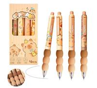 Omeblos Erasable Pens, Erasable Gel Pens Blue Ink 4Pcs 0.5mm Smooth Writing, Cute Cartoon Capybara Pen Gel Ink Eraser Pen for Kids Boys Girl Office School Supplies Students Gifts