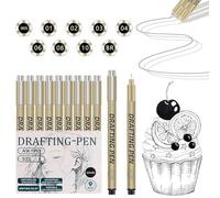 Omeblos Fineliner Pens,9 Fine Liner Black Pens,Art Drawing Micron Pens with Waterproof Ink Felt Tip Art Supplies for Sketching Manga Anime Gifts Zentangle Illustration Outline Technical Drawing Pens