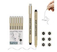 Omeblos Fineliner Pens,Fine Liner Pens Black for Artist Supplies Line Professional Technical Marker Illustration Anime Gifts Sketch Manga Technical Drawing Watercolour Zentangle Adult Stuff 6Pcs