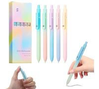 Omeblos Gel Pens Black Ink, Gradient Macaron, 5Pcs Fine Point 0.7mm Smooth Writing Pen Set, Quick Drying Retractable Gel Pens for Writing Journaling Note Taking School Office Home Gifts for Women
