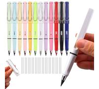 Omeblos Infinity Pencil with Eraser, Drawing Pens, 12Pcs Macarons Colouring Pencils, No Need to Sharpen Not Easy to Break Erasable Everlasting Pencil for Office Home Writing Sketching Painting