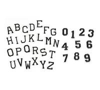Omeblos Iron on Letters and Numbers Patches, Black Embroidered Sew on/Iron on Patches Alphabet A-Z, Numbers 0-9 Applique for Clothes, Backpack, Jerseys, Fabric T-Shirts Printing DIY Craft
