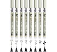 Omeblos Micro Fineliner Art Drawing Pens, Fineliner Pens, 8Pcs Black Fine Line Waterproof Ink pen, for Adults Sketching Anime Manga Watercolor Calligraphy Technical Illustrators