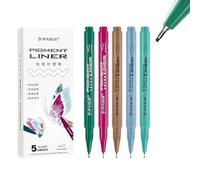 Omeblos Micro Fineliner Art Drawing Pens,Fineliner Pens,for Artist Supplies Line Professional Technical Marker Watercolour Sketching Manga Anime Gifts Art Sketch Zentangle Adult Stuff 5 Pack