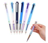 Omeblos Multi Coloured Pens All in One, 3 in 1 Press Ballpoint Pens, 6Pcs Multicolour Pen, 18 Colors 0.5mm Smooth Writing, Multicoloured Pen for School Office Home Journal Supplies Stationery Gift