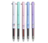 Omeblos Multi Coloured Pens All in One, 5Pcs 15 Colors 0.5mm Smooth Writing Multicoloured Pen, 3 in 1 Press the Ballpoint Pens for School Office Home Journal Supplies Stationery Cute Pens Gifts