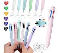 Omeblos Multi Coloured Pens All in One, 6Pcs 0.7mm Smooth Writing 6 in 1 Retractable Ballpoint Pens, Multicoloured Pen for Office Home Teacher Students School Supplies Stationery Supplies Gift