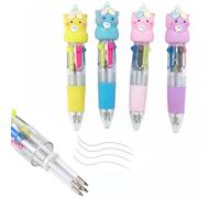 Omeblos Multi Coloured Pens All in One, Party Bag Pen, Biro Pens, 4Pcs Multicoloured Pen, 4-in-1 Ballpoint Pens for Kids, Party Bag Fillers for School Supplies, Classroom Gifts