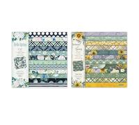 Omeblos Scrapbook Paper Set, Scrapbook Accessories, 2 Pack Mixed Special Papers, 6x6 in Textured Paper Patterned, 48 Sheets Aesthetic Craft Decorative Papers, for Diary/Card/DIY Projects
