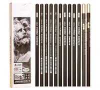 Omeblos Sketching Pencils Set, 12Pcs Charcoal Pencils, 2H/HB/B/2B/3B/4B/5B/6B/7B/8B/12B/14B Drawing Pencil for Drawing Writing Art Sketching Artists Beginners