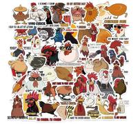 Omeblos Stickers for Children,Vinyl Stickers,Cartoon Animals Sticker Cute,50 Sheets Chicken Sticker for Laptop Water Bottle Luggage Skateboard Scrapbook Bumper Computer Phone Bike Car Aldult Girl Kids