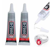 Omeblos Superglue,B7000 Glue,Rhinestone Glue,15ml 2Pcs Super Glue Strong Waterproof for Rhinestones Crafts Jewelery Fabric Leather Toys Wooden Clothes Shoes Jewelry Making Cell Phones Screen Repair