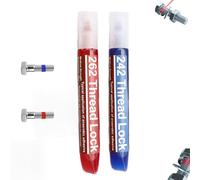 Omeblos Thread Lock Blue and Red, Medium and Strong Strength Threadlocker Kit, 10ml, Locktight Threadlock Prevent Nuts, Bolts, Fasteners and Screws from Loosening Due to Prolonged Vibration