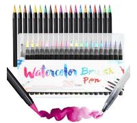 Omeblos Watercolour Brush Pens Set, Teenage Girls Gifts, 20+1 Brush Pens with Soft Flexible Felt Tip Pen, Art Supplies Colouring Pens for Kids and Adult Colouring Book Calligraphy Painting
