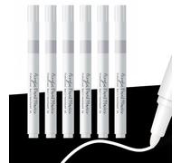 Omeblos White Permanent Markers Acrylic Paint Pens 6Pcs, Permanent White Paint Markers, Waterproof, 1mm Fine Marker Pen for Wood, Metal, Rock, Plastic, Glass, Canvas, Mugs