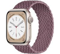 OMECKY Lace Solo Loop Compatible With Apple Watch Band S9/8/7/6/5/4/3 38/40/41MM, Cute Nylon Stretchy Elastic Braided Sport Strap for iWatch SE, XXS Smoke Violet