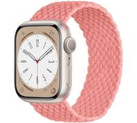 OMECKY Lace Solo Loop Compatible With Apple Watch Band S9/8/7/6/5/4/3 38/40/41MM, Cute Nylon Stretchy Elastic Braided Sport Strap for iWatch SE, S Orange Pink