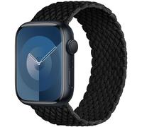 OMECKY Lace Solo Loop Compatible With Apple Watch Band S9/8/7/6/5/4/3 42/44/45MM, Cute Nylon Stretchy Elastic Braided Sport Strap for iWatch SE, XXS Black