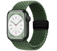 OMECKY Magnetic Braided Loop Band Compatible with Apple Watch Series 11 10 42mm 9 8 7 6 5 4 40mm 41mm for Women Men, Stretchy Nylon Elastic Sport Strap for iWatch SE 1/2/3, New Olive