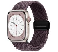 OMECKY Magnetic Braided Loop Band Compatible with Apple Watch Series 11 10 46mm 9 8 7 6 5 4 42mm 44mm 45mm 49mm for Women Men, Stretchy Nylon Elastic Sport Strap for iWatch SE/Ultra 1/2/3, Dark Cherry