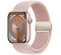 OMECKY Magnetic Braided Solo Loop Band Compatible with Apple Watch Series 10 46mm 9 8 7 6 5 4 3 42mm 44mm 45mm 49mm for Women Men, Stretchy Nylon Elastic Sport Strap for iWatch SE/Ultra 1/2