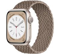 OMECKY Stretchy Braided Solo Loop Compatible With Apple Watch Band S9/8/7/6/5/4/3 42/44/45/49mm for Women Men, Cute Nylon Elastic Sport Strap for iWatch SE/Ultra 1/2, S Tan